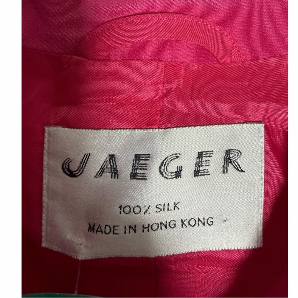 Jaeger 100% Silk Blazer - Office Chic - Vibrant Pink Classic Style - Size M - Picture 4 of 6